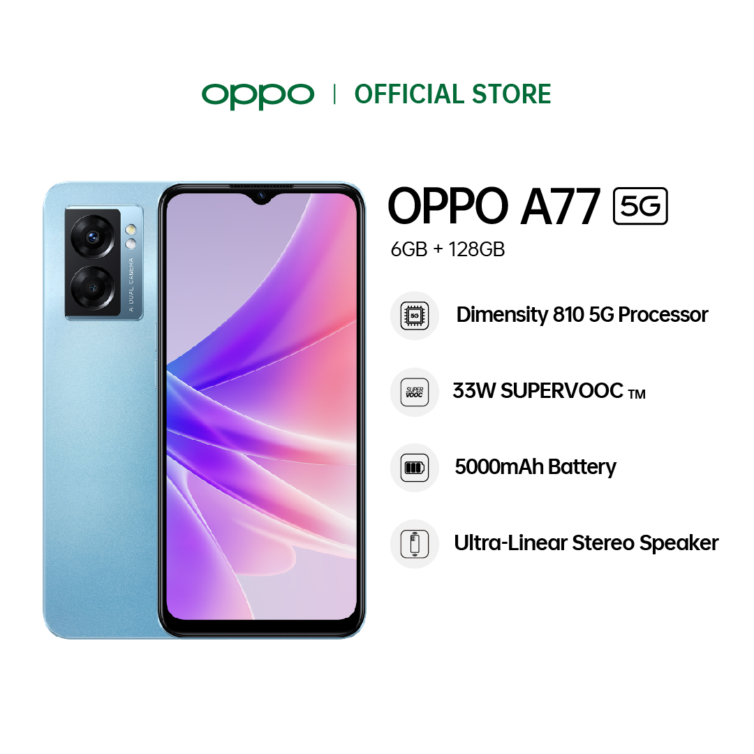 SUKE SHOP. OPPO A77 5G Smartphone | 6GB RAM + 128GB ROM | 33W SuperVOOC ...