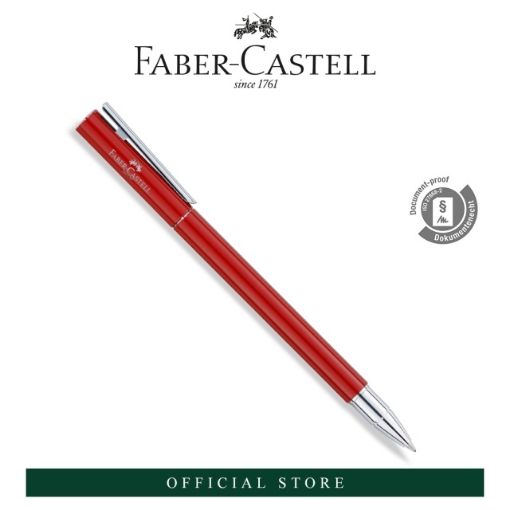 Picture of Faber-Castell NEO SLIM Oriental Red Shiny Chromed Gel Roller Pen