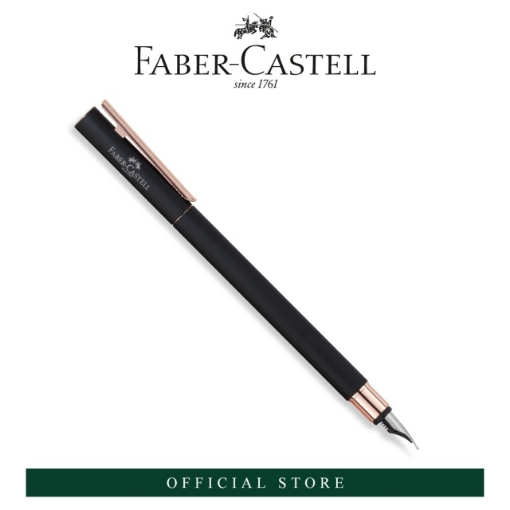 Picture of Faber-Castell NEO SLIM Black Matt Rose Gold Chromed Fountain Pen