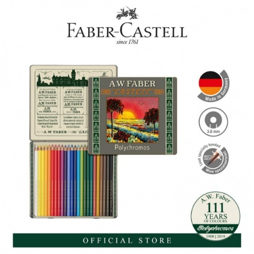 Picture of Faber-Castell Colour Pencil Polychromos 111th, Tin of 24