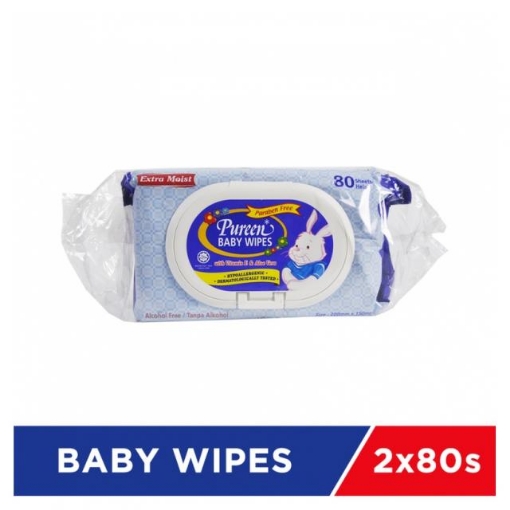 Picture of PUREEN BABY WIPES 2X80S