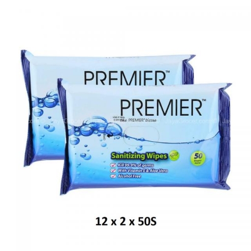 Picture of PREMIER SANITIZING WIPES T/P 12X2X50S