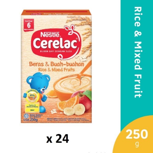 Picture of NESTLE CERELAC RICE MIX FRUIT 24X250G