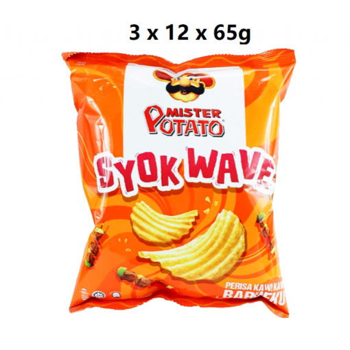 Picture of MISTER POTATO SYOK WAVE BBQ 3X12X65G