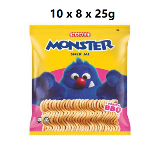 Picture of MAMEE MONSTER SNACK F/P BBQ 10X8X25GM