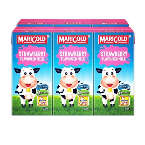 Picture of MARIGOLD UHT MILK STRAWBERRY 6x200ML