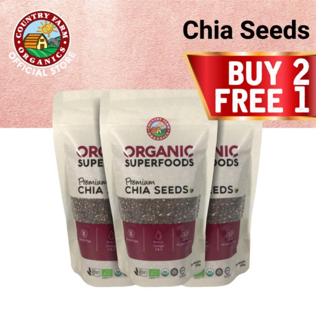 SUKE SHOP. Value Pack Organic Chia Seed (300g x 3) Country Farm Organics