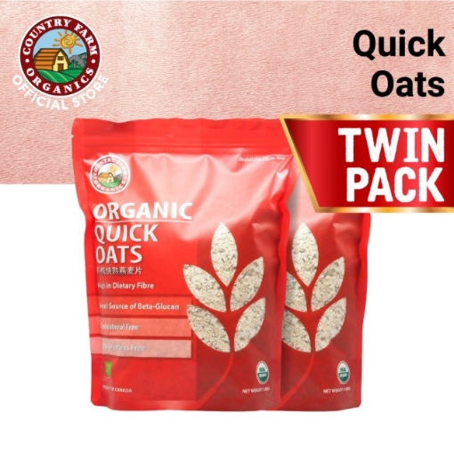 Picture of TWINPACK Country Farm Organics - Organic Canadian Quick Oats (500g)