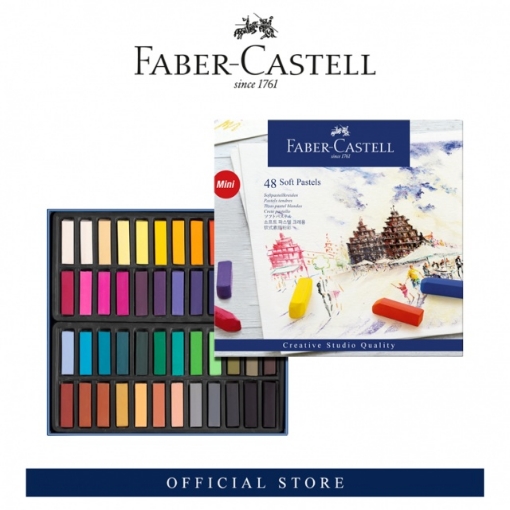 Picture of Faber-Castell Creative Studio Mini Soft Pastels, Cardboard Box of 48 (Half Length)