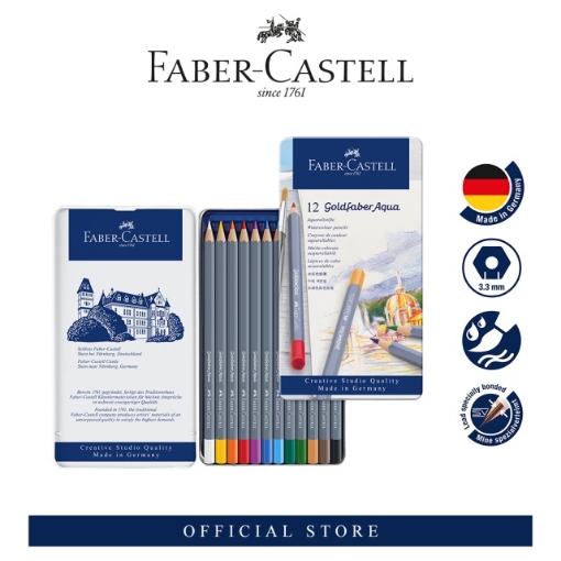 Picture of Faber-Castell Goldfaber Aqua Watercolour Pencils - Tin of 12pcs