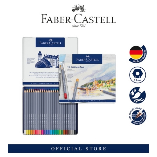 Picture of Faber-Castell Goldfaber Aqua Watercolour Pencils - Tin of 24pcs