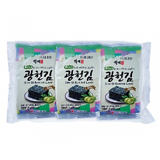 Picture of KWANGCHEONKIM SEASONED SEAWEED DOSIRAK WITH OLIVE OIL & GREEN TEA POWDER 3'S X 5G