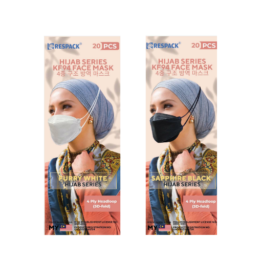 Picture of Respack Kf94 Hijab Face Mask Series 20Pcs/Box White
