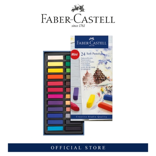 Picture of Faber-Castell Creative Studio Mini Soft Pastels, Cardboard Box of 24 (Half Length)