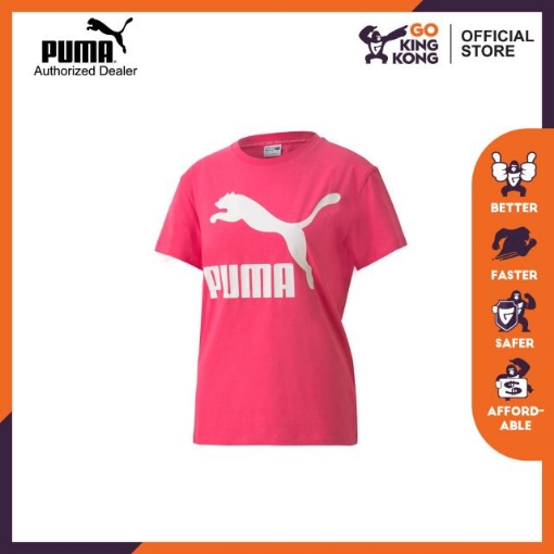 Picture of PUMA Classics Logo Tee-Glowing Pink-Female-59761825