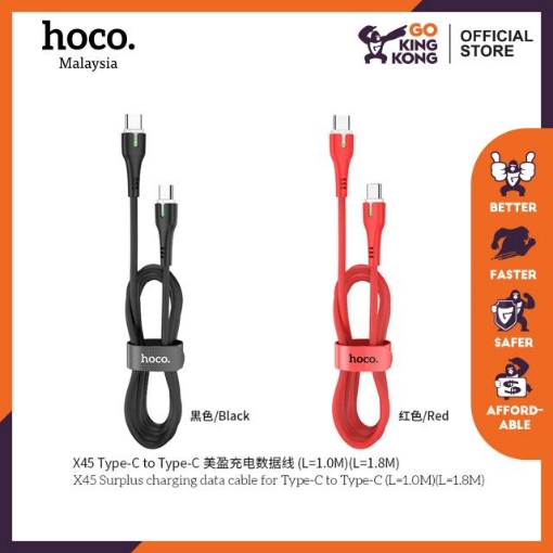 Picture of HOCO X45 TYPE-C TO TYPE C (1M) SURPLUS CHARGING DATA CABLE