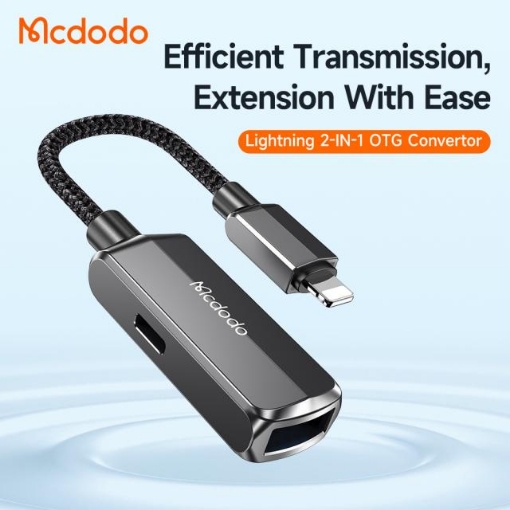 Picture of "Mcdodo 2 in 1 Convertor (Lightning to USB-A 3.0 + Lightning)"