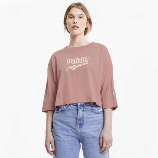 Picture of PUMA Downtown Loose Fit Relaxed Tee-Bridal Rose-Female-59766114