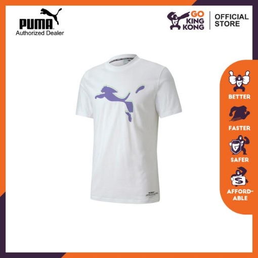 Picture of PUMA Avenir Graphic Tee-Puma White-Purple Corallites-Male-59778657