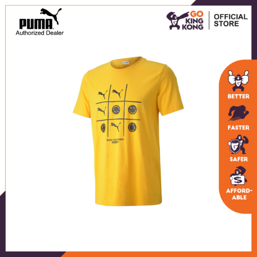 Picture of PUMA Club Graphic Tee-Spectra Yellow