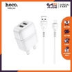 Picture of HOCO C77B HIGHWAY DUAL PORT CHARGER SET (LIGHTNING)